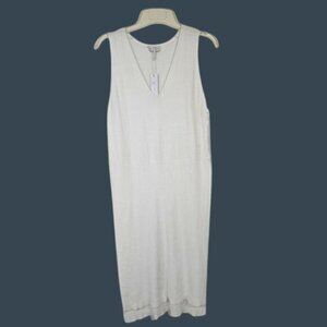 GF Collection Sleeveless Beach Coverup L White V-Neck‎ Lace Up Poolside Boho